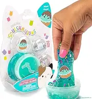 Original Squishmallows Glitter Slime, Mini Squishmallows Maya The Ice Cream Charm, Chocolate Scented Slime, 3 Fun Slime Add-Ins, Pre-Made Slime for Kids, Great 6 Year Old Toys, Sludge Toy