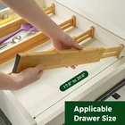 4 Pcs Bamboo Drawer Dividers, Adjustable & Spring Loaded for Kitchen, Bedroom