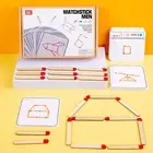 Montessori Matches Puzzles Game Wooden Toys DIY Math Geometry Board