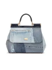 Dolce & Gabbana Patchwork Design Leather Trim Handbag