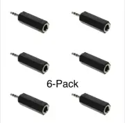 1/4inch Stereo TRS Jack (emale to 3.5mm Stereo Plug Male Adapter Converter 6-pak