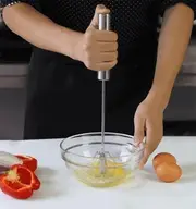 Semi-Automatic EGG Whisker Egg Beater Stainless Steel Manual Hand Mixer