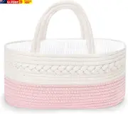Baby Diaper Caddy Organizer for Girl Boy Rope Nursery Storage Bin Basket Portabl