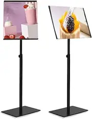 Poster Display Holder Sign Stand Advertising Support Board,Floor Poster Stand Pedestal Sign Holder Business Menu Display,Aluminium Snap Frame Poster Stand with Steel Base