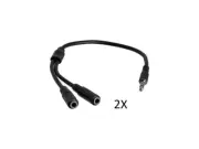 (2) Qty. of Startech MUYHSMFF Headset Adapters W/ Microphone Headphone Splitter