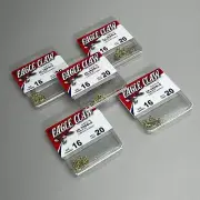 EAGLE CLAW (5 PACK) 2X Treble Hook Triple 2X Lure Repla Gold #16 20pc 376TS-16