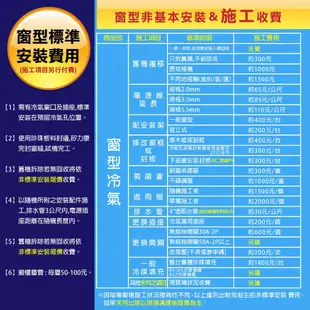 禾聯變頻冷暖窗型冷氣14坪HW-GL85H標準安裝三年安裝保固 大型配送