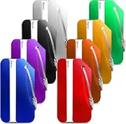 [ecixniy] 8 Pack Luggage Tags for Suitcases, Aluminum Tags with Stainless Steel Loops and Privacy Protection ID Card, Colorful Travel Accessories for Suitcases Bags Baggage