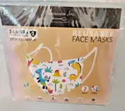 Primeware Mask Dinosaur Design Kids 2 pack 2 layers 100 % Polyester Washable