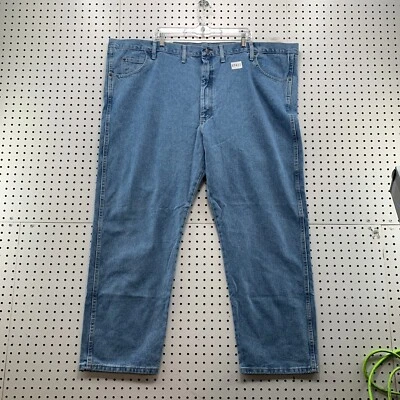 NEW Wrangler Rugged Blue Denim Jeans Mens Size 54x30 Light Wash Straight NWT