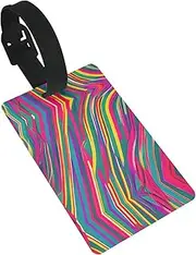 [Ghjkfbf] Rainbow Lines Print Luggage Tag Baggage Handbag School Bag Backpack Travel Bag Tag Travel Bag Suitcasetag