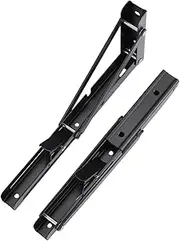 Foldable Shelf Bracket - 2X Fold Down Shelf Wall Mounted | Triangular Support Extension 8Inch Hardware Space Saving for Laundry Outdoor Room Kitchen Microwave RV