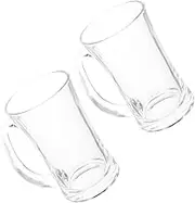 300ml Large Glass Beer Mugs Handles Heat Resistant Odorless Dishwasher Safe for Beer Juice