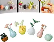 Magnetic Bud Vases for Refrigerator, 6pcs Mini Magnet Vase Set for Flowers, Cute Kitchen & Office Decor, 3D Fridge Magnets