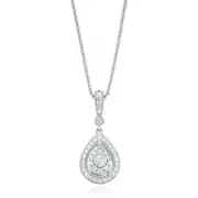 Paris 14ct White Gold Round Brilliant Cut 1/4 CT of Diamonds Pendant Jewellery