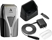 Andis TS-2 17255 Pro Foil Lithium Titanium Foil Shaver, Cord/Cordless, Smooth Shaving Cordless Shaver with Charger, Black