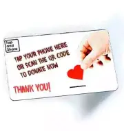 NFC 'Donate Now' Card Contactless Sharing + QR code '10 Second' Mobile Donations