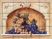 Art Arch Grape Vase Mural Ceramic Backsplash Bath Tile #110