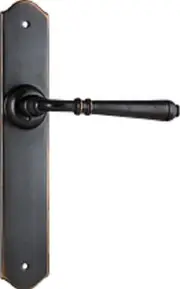Tradco Reims Lever Door Handle on Long Backplate Antique Copper