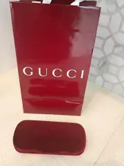 New Gucci Sunglasses Eyeglasses Case Burgundy Velvet Clamshell Large Case (Plus)
