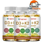 1-3×120 Capsules Vitamin D3 + K2 (MK-7) 250mcg For Immune & Bone Health 10,000IU