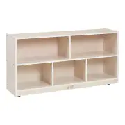 5-Compartment Mobile Storage Cabinet, 24In, Classroom Furniture, White Wash