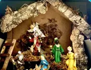 Vintage Nativity Set #0168 Large 12 Piece Italian Original Box Manger Christmas