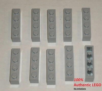 LEGO NEW 1x4 Light Bluish Grey Brick (10x) 4211394 Brick 3010