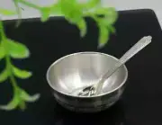 999 Fine Real Silver Bowl And Spoon Serving Dishes,Baby Food Utensil FREESHIP