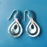 Erick's Sterling Silver Dangle Interactive Teardrops Earrings Taxco.925