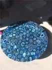 Blue Agate Stone Coffee Table Gemstone Top Counter Desk Garden Table Decors