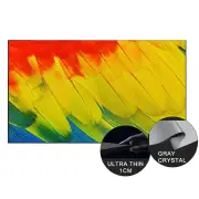 WUPRO Grey Crystal Fixed Frame Projector Screen 92/110/120/130-Inch 3D 4K UHD 160° Viewing Angle 16:9 1.8 Gain Brightnes