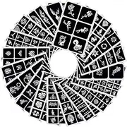 282 Designs Temporary Tattoo Stencils Removable Tattoo Stickers Face Paint Stencils Body Art Stencil Pack for Glitter Tattoos/Face Paint/Body Art/Temporary Tattoo