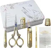 Vintage Scissors for Crafts,6-Piece Portable Small Vintage Embroidery Scissors | Reusable European Antique Vintage Sewing Kit Stainless Steel Sewing Tool Set for Embroidery