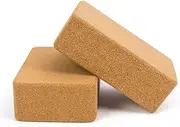 2X ECO-Friendly Cork Yoga Block Organic Yoga Prop Accessory Exercise Brick - 100% Natural, Organically Sourced Cork