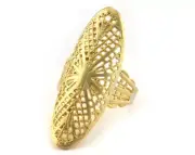 Filigree Adjustable Ring Matte Gold Plated brass (18mm 8US inner size) 3145