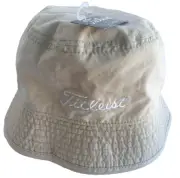 NEW TITLEIST Women's Reversible Cotton Golf Bucket Hat/Cap-Beige/Pink Plaid