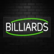 Billiards Sign for Business Displays | LED Flex Neon | 32"W x 13"H x 1"D