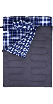 BESTEAM Double Sleeping Bag Flannel for Adults Kids, Queen Size for 2 Person 2 &