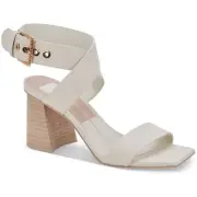 Dolce Vita Womens Paytin Ivory Block Heel Shoes 9.5 Medium (B,M) BHFO 8317