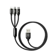 USB AM to Lightning + Micro + Type-C Mobile Data Cable 1.2m