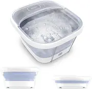 [HoMedics] Smart Space Essential Collapsible Footbath, Invigorating Bubble Massage, Heatkeep Technology, Patented Collapsible Design, Safety-Lock System, Safe for Bath Salts, Bath Salts Included