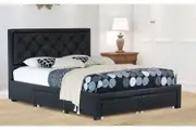 Istyle Sephora Queen Drawer Storage Bed Frame Pu Leather Black