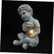 Solar Powered Resin Sculpture Outdoor Flowerbed Ornament for Garden Decor Durable and Realistic Design for Patio Outdoor Parties