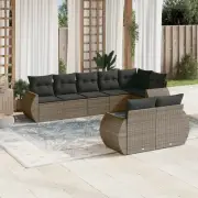 8 Piece Garden Sofa Set Grey Modular Outdoor Furniture Cushions Storage 53957