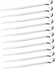 1set Stainless Steel Flat Skewers for Meat Reusable BBQ Grilling Sticks Non Slip Design for Safe Handling for Outdoor Barbecues and Picnics 10pcs