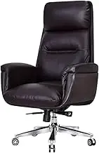 JSEIAJB Computer Chair Comfortable for Home Use Backrest for Sleeping Cowhide Boss Chair