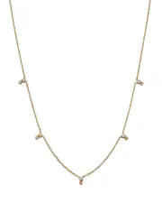 Zoe Chicco 14K Yellow Gold Prong Diamond Station Necklace, 14-16