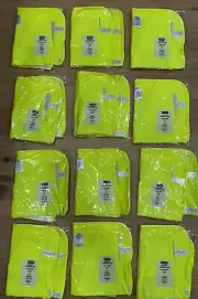 Dozen 12x ULINE S-24614LIME Incident Command Hi-Vis Safety Vest Lime