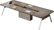 YQMHEZ Conference Table, Boardroom Desk, Rectangular Seminar Table, Small Conference Meeting Table for 6-8 People, Business Furniture for Home Office(240cm)